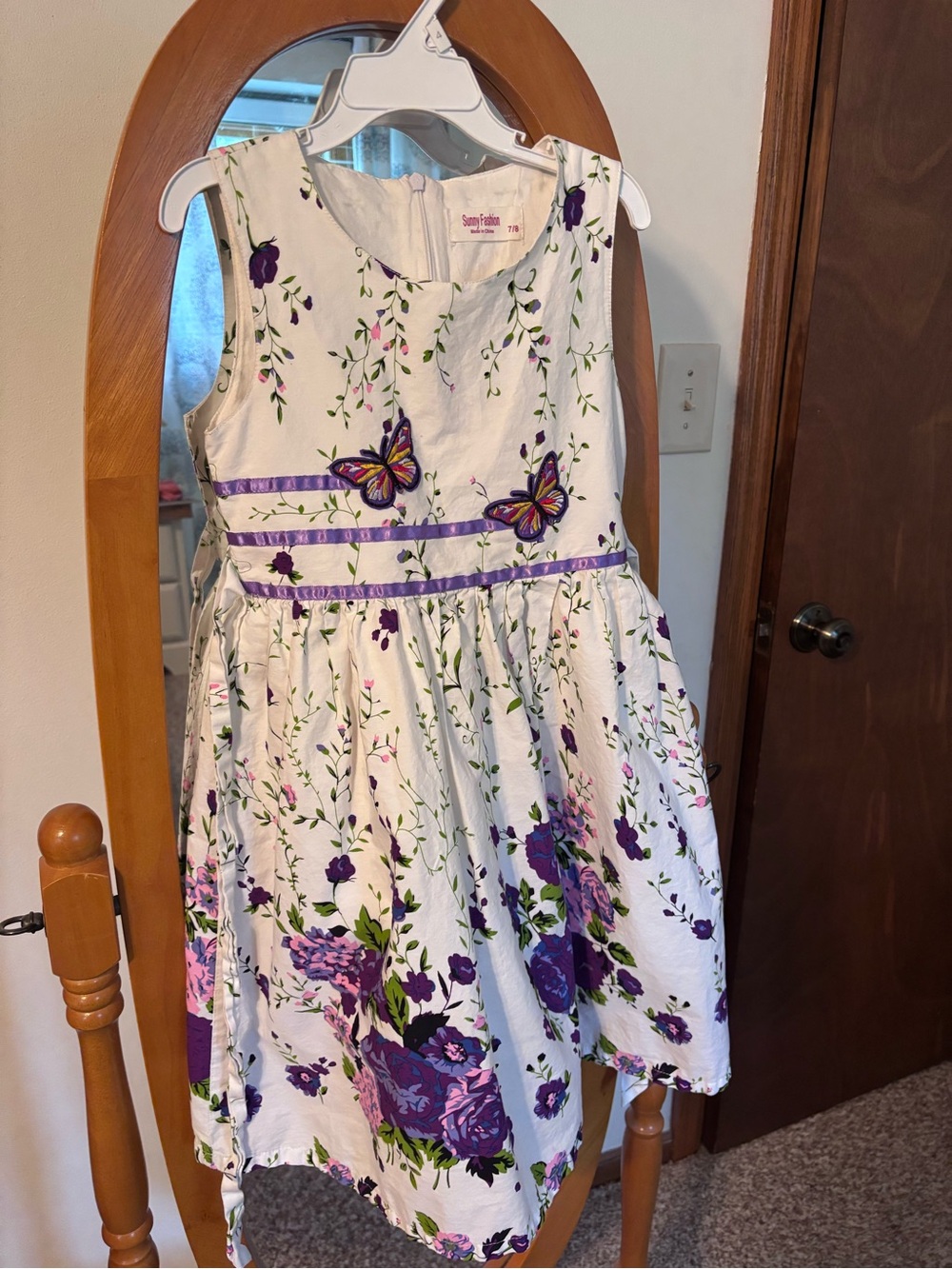 Girls (7/8) Butterfly Floral Party Dress